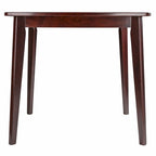 Solid Wood Dining Table, Walnut - 34.02 x 34.02 x 29.33 inches