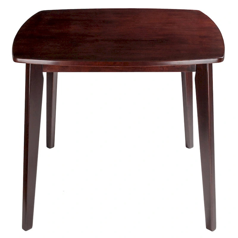 Solid Wood Dining Table, Walnut - 34.02 x 34.02 x 29.33 inches