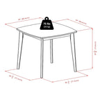 Solid Wood Dining Table, Walnut - 34.02 x 34.02 x 29.33 inches