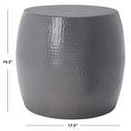 Silver Round Accent Stool - 15"W x 15"D x 16"H