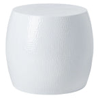 Silver Round Accent Stool - 15"W x 15"D x 16"H