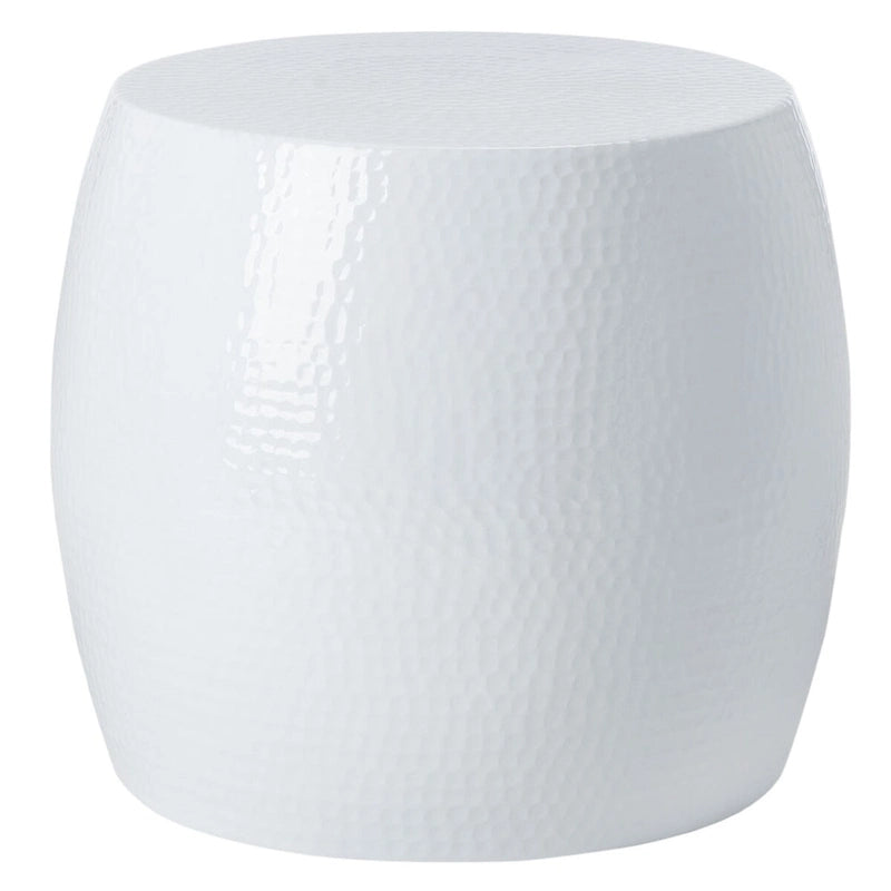 Silver Round Accent Stool - 15"W x 15"D x 16"H