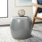 Silver Round Accent Stool - 15"W x 15"D x 16"H