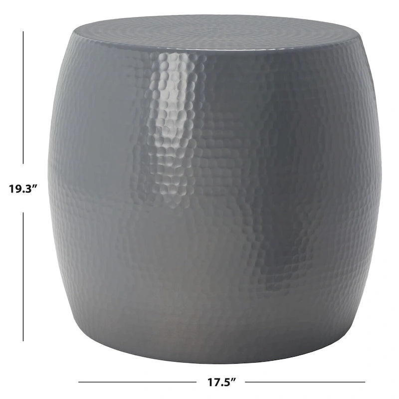 Silver Round Accent Stool - 15"W x 15"D x 16"H