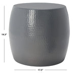Silver Round Accent Stool - 15"W x 15"D x 16"H