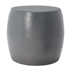 Silver Round Accent Stool - 15"W x 15"D x 16"H