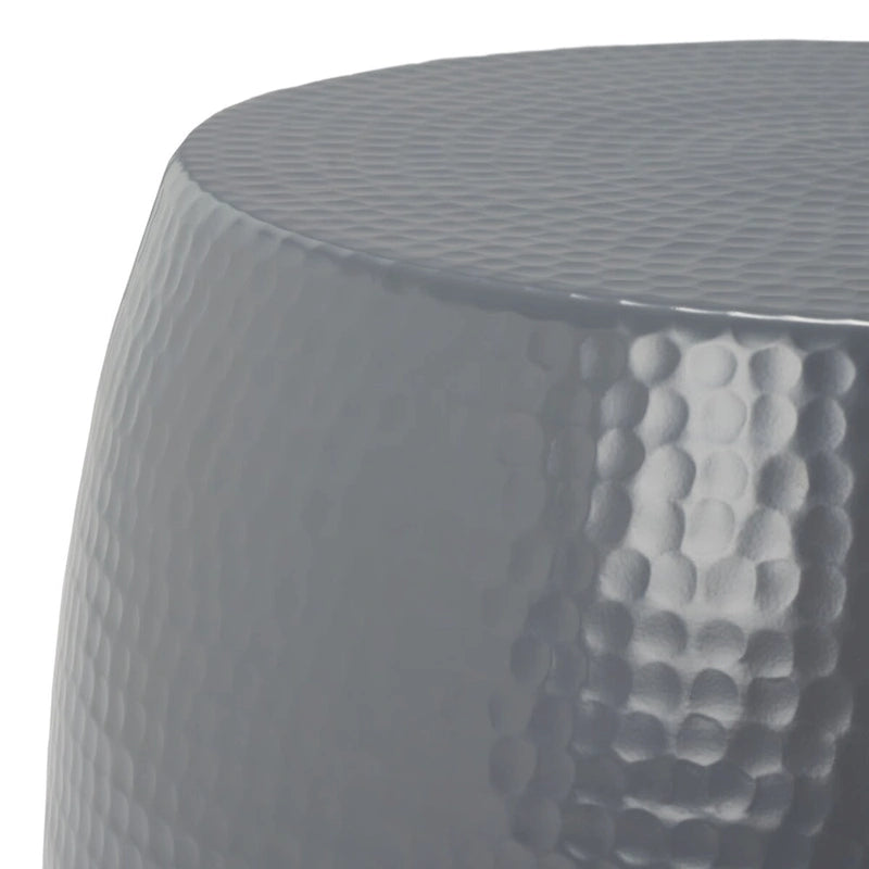 Silver Round Accent Stool - 15"W x 15"D x 16"H