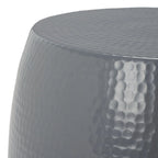 Silver Round Accent Stool - 15"W x 15"D x 16"H