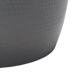 Silver Round Accent Stool - 15"W x 15"D x 16"H
