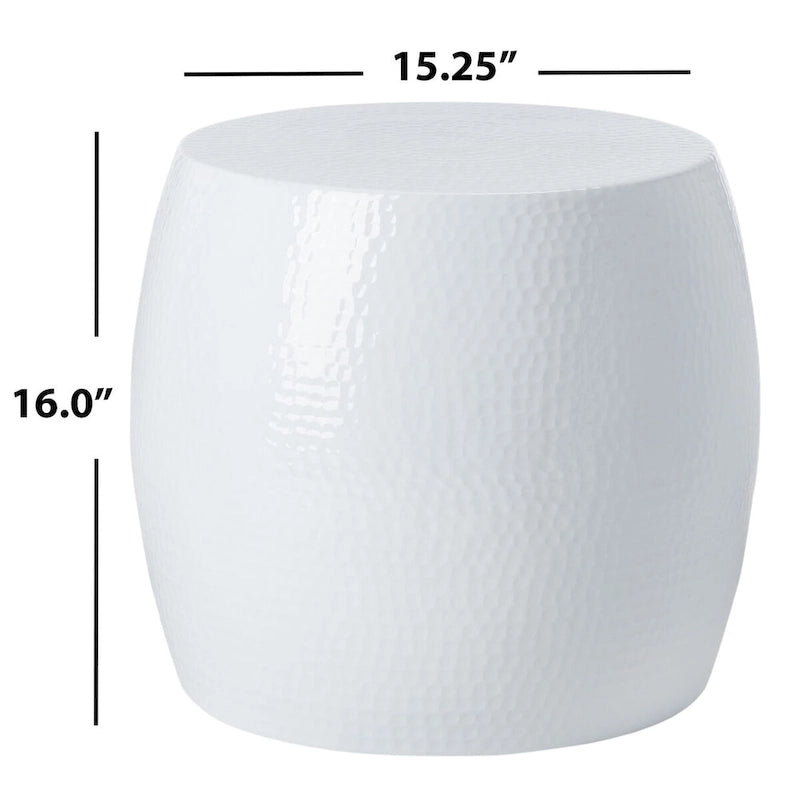 Silver Round Accent Stool - 15"W x 15"D x 16"H