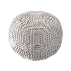 Casual Knitted Cotton Basketweave Pouf