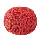 Casual Knitted Cotton Basketweave Pouf