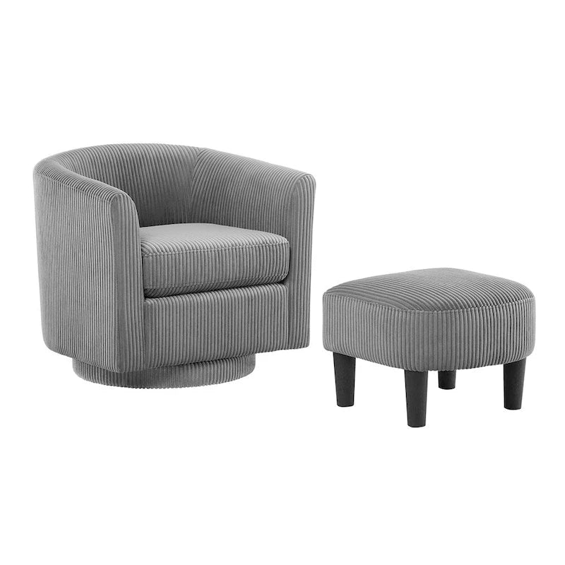 360° Swivel Accent Chair with Ottoman