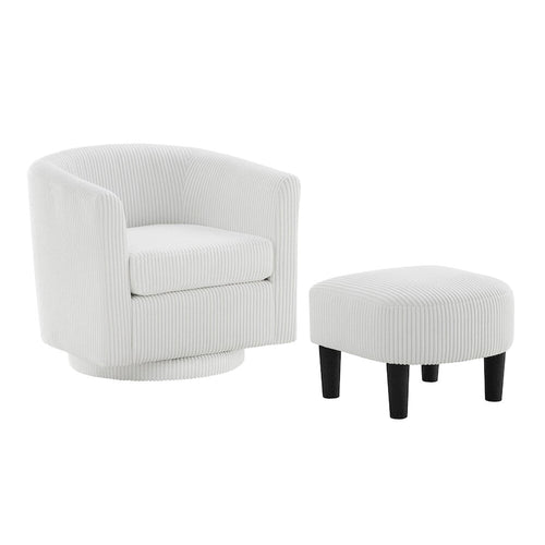 360° Swivel Accent Chair with Ottoman