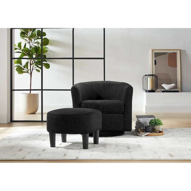 360° Swivel Accent Chair with Ottoman