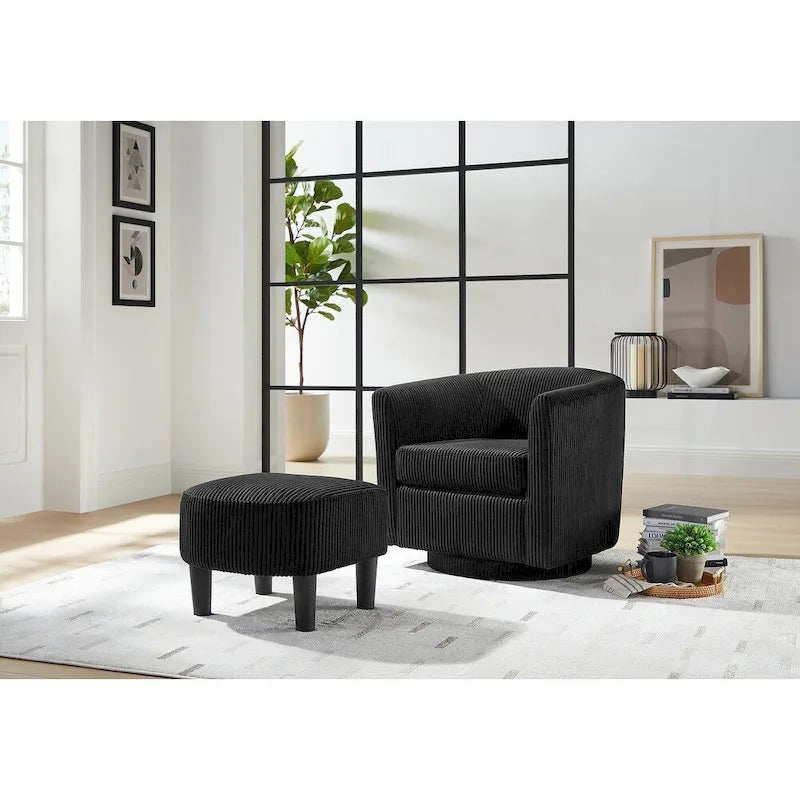 360° Swivel Accent Chair with Ottoman