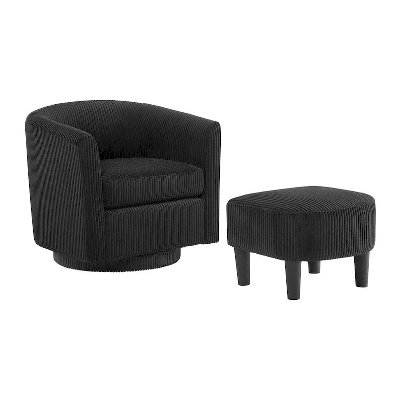 360° Swivel Accent Chair with Ottoman