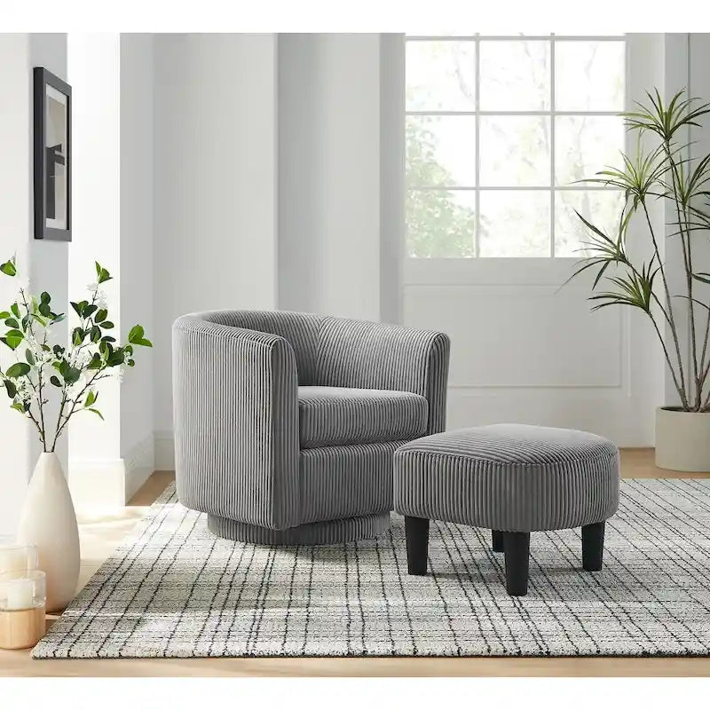 360° Swivel Accent Chair with Ottoman