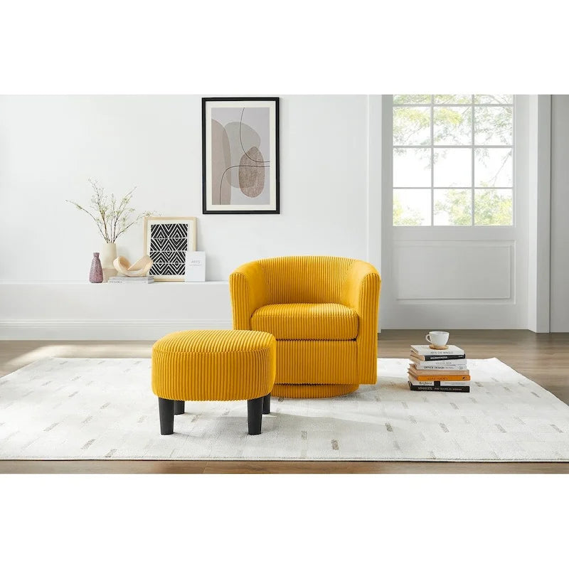 360° Swivel Accent Chair with Ottoman