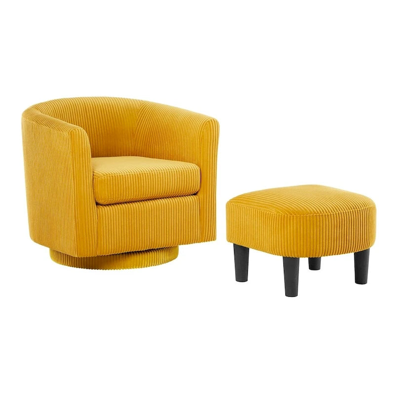 360° Swivel Accent Chair with Ottoman
