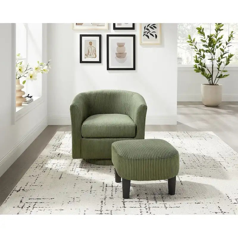 360° Swivel Accent Chair with Ottoman