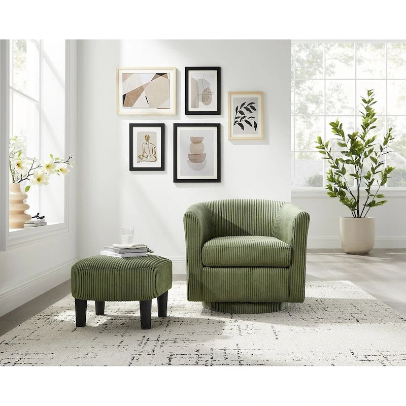 360° Swivel Accent Chair with Ottoman
