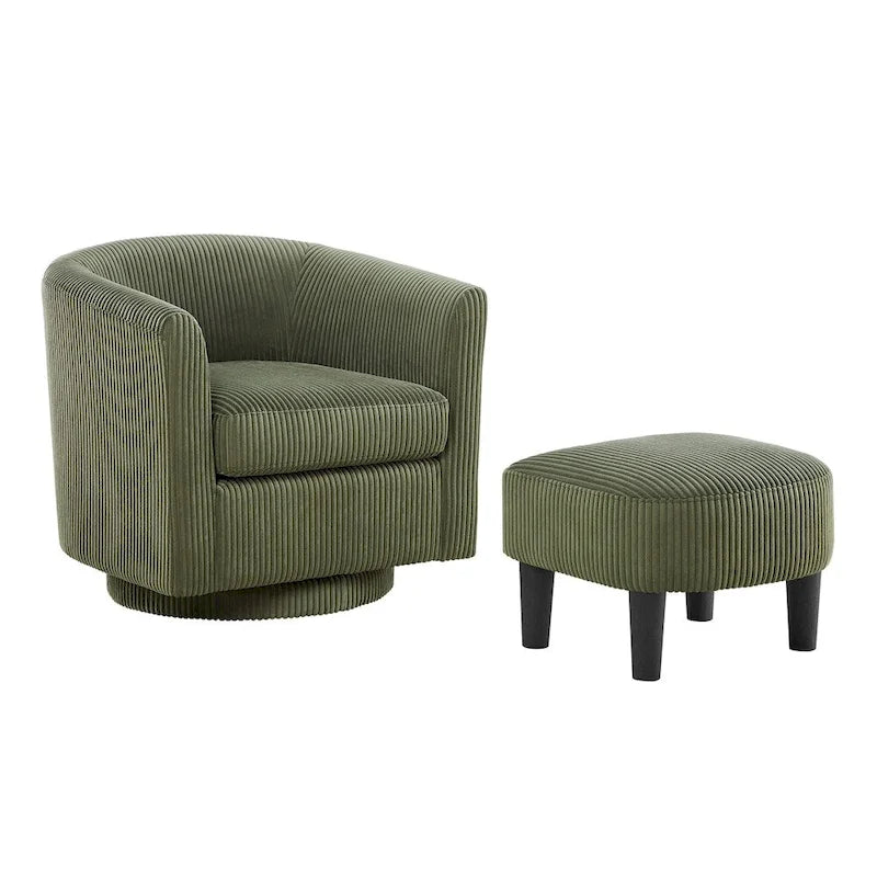 360° Swivel Accent Chair with Ottoman