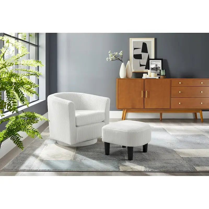 360° Swivel Accent Chair with Ottoman