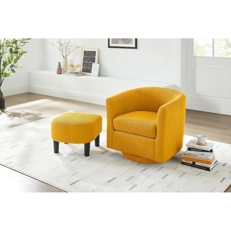 360° Swivel Accent Chair with Ottoman