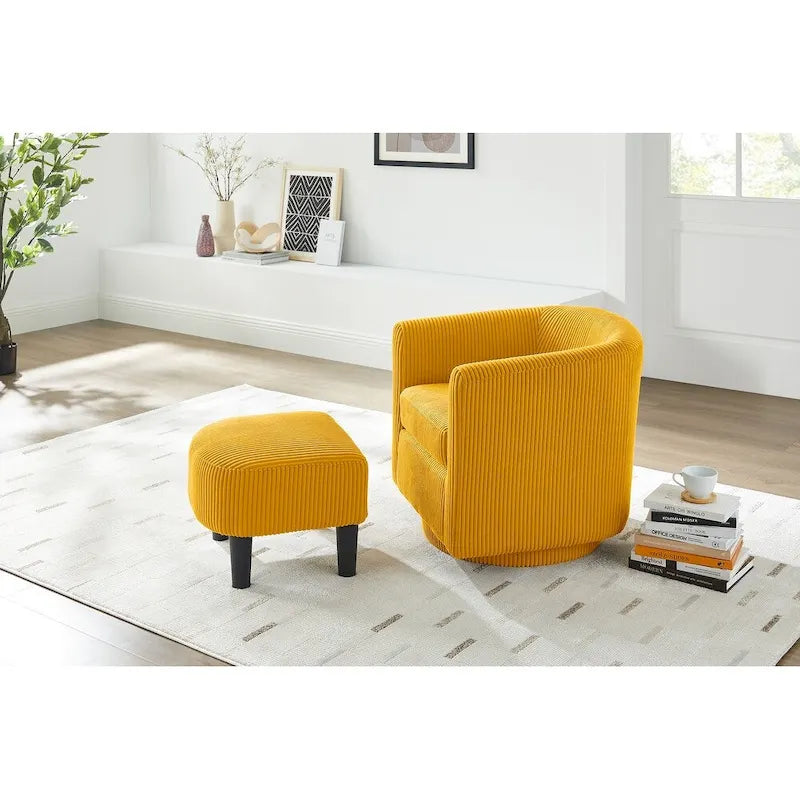 360° Swivel Accent Chair with Ottoman