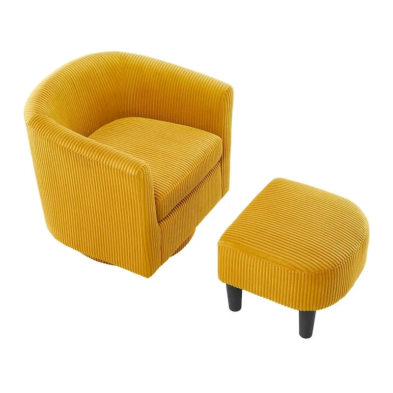 360° Swivel Accent Chair with Ottoman