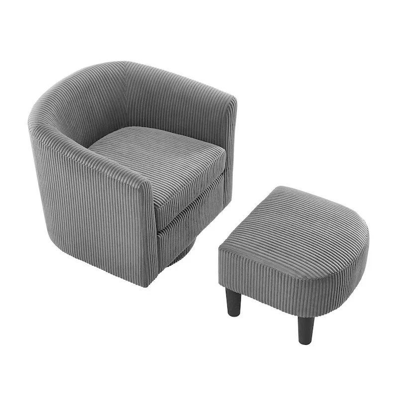 360° Swivel Accent Chair with Ottoman