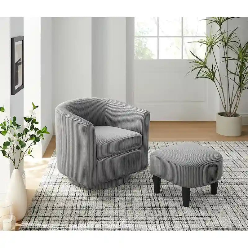 360° Swivel Accent Chair with Ottoman