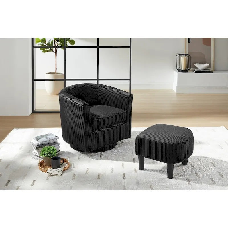 360° Swivel Accent Chair with Ottoman