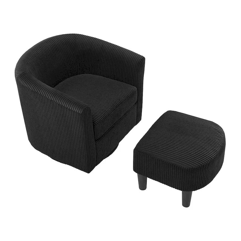 360° Swivel Accent Chair with Ottoman
