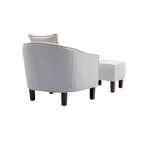 Mid-Century Barrel Accent Chair with Ottoman