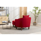 Mid-Century Barrel Accent Chair with Ottoman