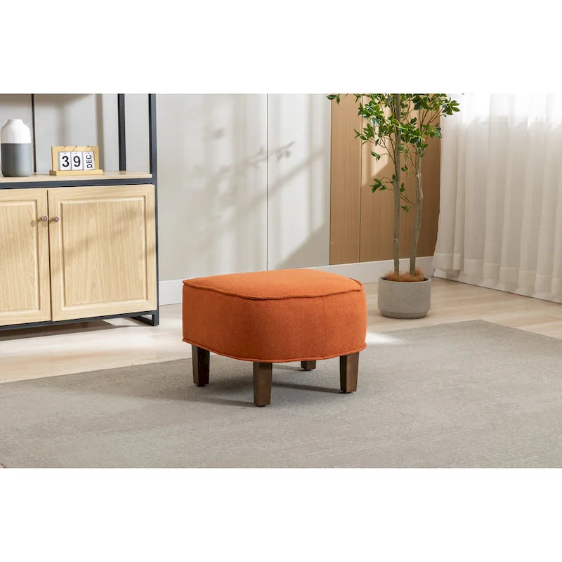 Mid-Century Barrel Accent Chair with Ottoman