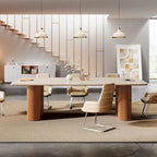 6.5 ft Conference Table with Sintered Stone Top & Solid Wood Base