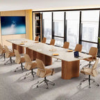 6.5 ft Conference Table with Sintered Stone Top & Solid Wood Base