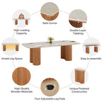 6.5 ft Conference Table with Sintered Stone Top & Solid Wood Base