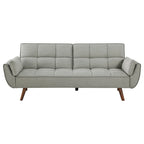 84 Inch Sofa Futon Bed with Tufted Back, Angled Legs, Gray Fabric