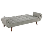 84 Inch Sofa Futon Bed with Tufted Back, Angled Legs, Gray Fabric