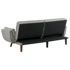84 Inch Sofa Futon Bed with Tufted Back, Angled Legs, Gray Fabric