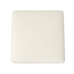 Square Padded Boucle Ottoman with Wood Legs