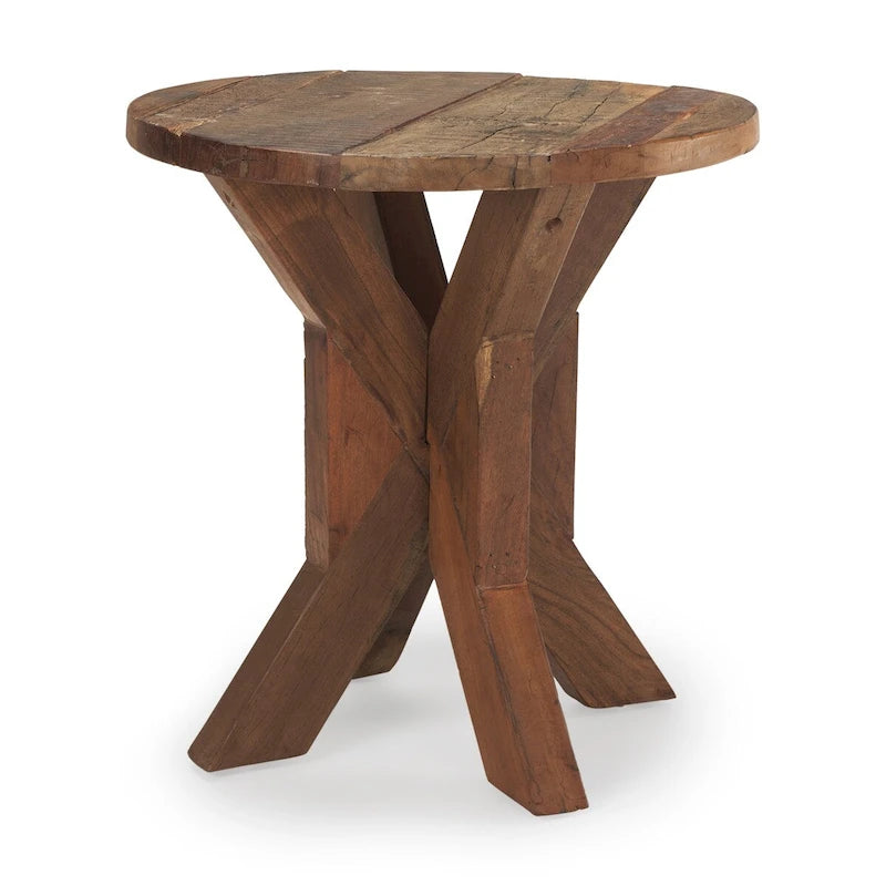 Reclaimed Brown Wooden End Table - 25.8L x 25.8W x 26.0H