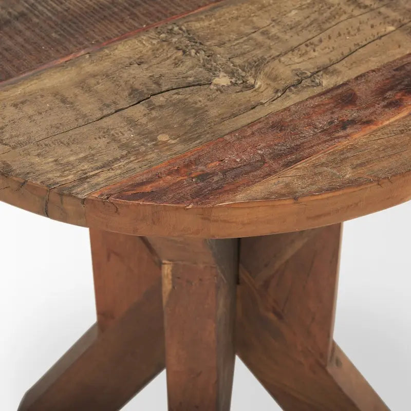 Reclaimed Brown Wooden End Table - 25.8L x 25.8W x 26.0H