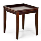 Square Wood End Table with Tray Top