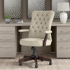 High Back Tufted Office Chair with Arms