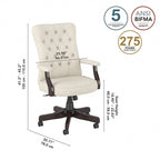 High Back Tufted Office Chair with Arms